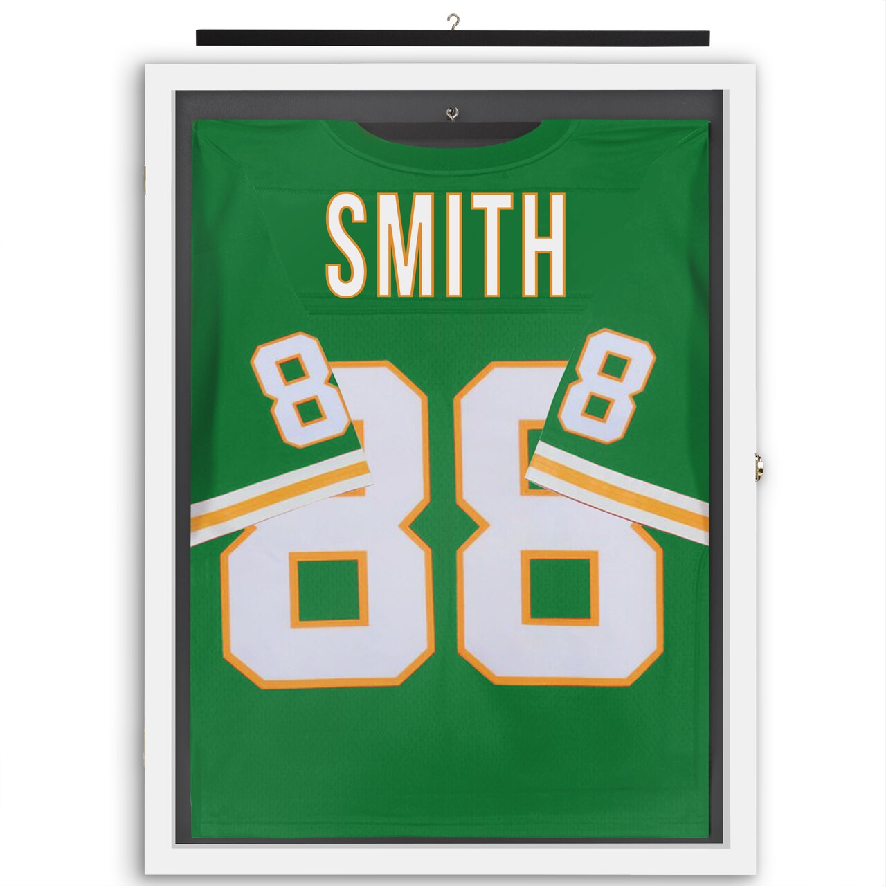 Americanflat 23x31 Lockable Jersey Display Case - Jersey Shadow Box Frame - Includes Built-in Hook for Jersey - Anti-Theft Lock - Polished Plexiglass Cover - Hanging Hardware